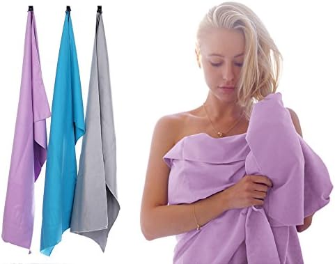 ONEONEONE Travel &amp; Sports Microfiber Towel-Multiple Sizes Perfect for Gym, Bath, Hair, Beach, Swimming, Camping! Dries fast, Super Absorbent, Ultra compact! 100% Quality Guaranteed. (Royal Lilac, XXL)