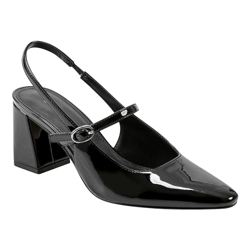 Marc Fisher Women's Lanai Pump, Black Patent 001, 7.5