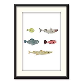 Black Framed Canvas Wall Art Cartoon Painting Home Artwork Decoration for Living Room, Bedroom - 23x31 inches