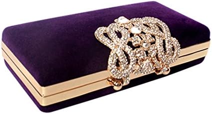 Marca west Womens Evening Cocktail Wedding Party Handbag Clutch Purse Wallet Decorative drill Purple Large