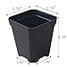 BangQiao 2.70 Inch Plastic Square Seedling Pots, Plastic Plant Pots with Saucer,Pack of 12 (Black)