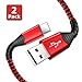 Type C Cable, Benicabe (2 Pack 6.6FT) USB C Fast Charger Nylon Braided USB A 2.0 to USB-C Charging Cable for Samsung Galaxy S10 S9 S8 Plus Note 9 8, Pixel, LG V30 G6, Nintendo Switch, OnePlus 5 (Red)