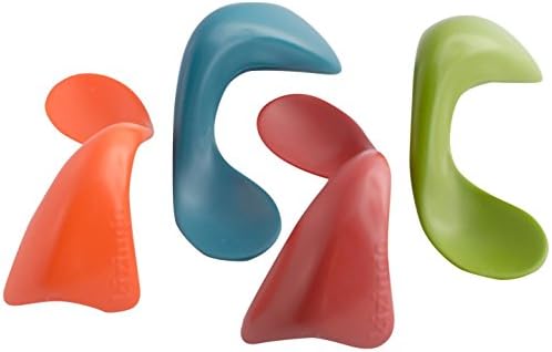 Kizingo Kids Right-handed Toddler Spoons - 4 Pack, Beet, Blueberry, Carrot, Peas