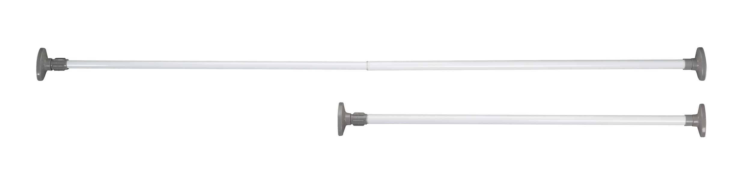 WENKO Herkules Telescopic Clamp Rail, Powder coated metal, White, 8 x 80-145 x 4.5 cm