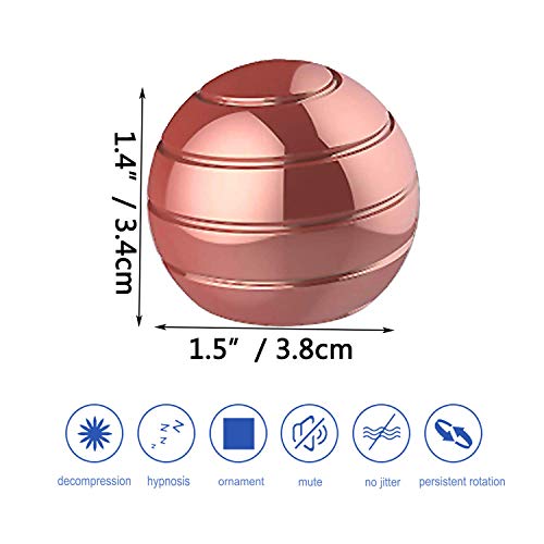 KKPOT Kinetic Desk Toy, Optical Illusion Metal Fidget Spinning Ball,Office Executive Stress Relief Spinner Toys for Adults & Kids