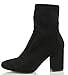 Wild Diva Women's Faux Suede Pull on Chunky Heel Ankle Bootie