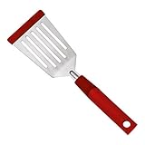 Kuhn Rikon 27568 Stainless Steel SoftEdge Flexi Turner With Silicone Edge, Red