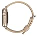 JSGJMY Compatible for Iwatch Band 38mm 40mm S/M Women Genuine Leather Loop Replacement Strap Compatible for iWatch Series 5 4 3 2 1, Beige with Champagne Gold Clasp