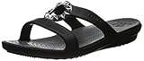 crocs Women's Sanrah Studded Circle W Dress Sandal, Black/Graphite, 7 B(M) US
