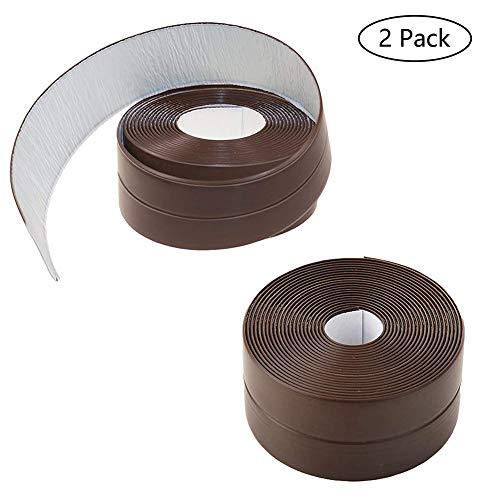 2 Pack Bathtub Wall Sealing Caulk Strip PE Self Adhesive Waterproof Sealing Tape Strip Caulk Sealer Decorative Trim for Kitchen Bathroom Shower Toilet Wall Corner 38mmx3.2m/1.5x126inch (Coffee) - Thumbnail 7