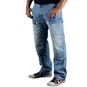 Juicy Trendz® Mens motorfiets jeans motor cargo denim broek met bescherming voering