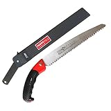 TABOR TOOLS Pruning Saw with Sheath, 10 Inch Hand Saw with Straight Blade and Holster, Suitable for Trimming Tree Branches and Clearing Forest Trails. TTS32A. (10 Inch, Straight Blade)