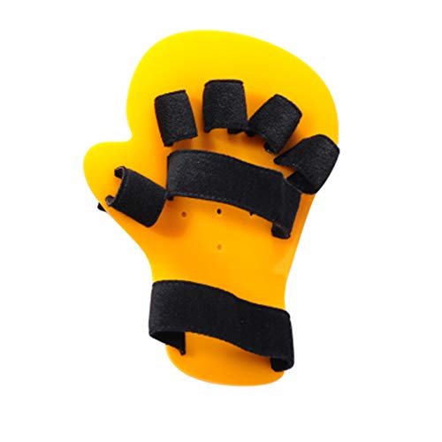 TSAR003 Finger Training Brace Splitter for Childen Aged 0-12 Cerebral Palsy Finger Palsy Rehabilitation Aids, Acrylic Board & Adjustable Band,Orange,Lefthand