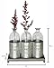 Urban Legacy Glass Vases Metal Sitting Holder for Table Top, (Tall, Tin Box, Triple Vase, Galvanized, Milk Bottle, 12 inches)