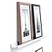 Wallniture Boston 46 Inch White Wall Shelf for Picture Frames, Narrow Picture Ledge Shelf for Wall Decor, Wood