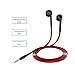 Earphones Bass in-Ear Earbuds Headphones with Microphone and Volume Control Redthumb 1