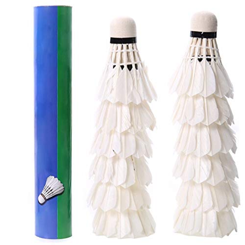 Alapaste 12-Pack Badminton Shuttlecocks Goose Feather Shuttlecocks Stable Durable Sports Training High Speed Badminton Birdies Balls,White - Thumbnail 7