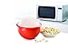 Joseph Joseph M-Cuisine Microwave Popcorn Popper Maker Bowl with Kernel-Filtering Lid Plastic Silicone Food Safe BPA-Free, Orange