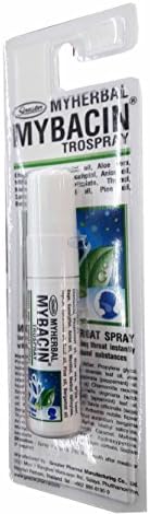 2 packs of Mybacin Mouth and Throat Spray. Xylitol Formula, Sugar free. Specially formulated to overcome bad breath from smoking, drinking, and eating spicy foods. (4.5ml./ pack)..