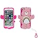 Artbling Case for iPhone 7 8,Silicone 3D Cartoon Animal Cover,Kids Girls Cool Lovely Cute Cases,Kawaii Soft Gel Rubber Unique Character Protector+Finger Ring for iPhone7 iPhone8 (Rainbow Bear)