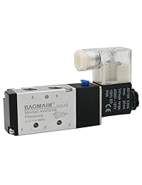 Baomain Válvula de solenoide 4 V210 08 AC 110 V 2 Posición 5 Vías PT1/4" internamente Piloted actuando individual tipo Control Eléctrico de aire neumático