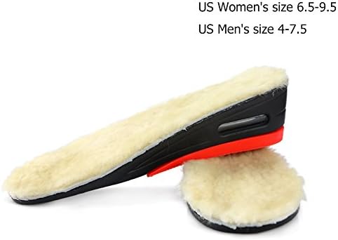 Mulun Height Increase Insole with Thick Wool Fur, 2 Layer 2.2'' Hight Air up Elevator Shoe Inserts, Cut Fit Lift Kit with Removable Pads, Best Taller Shoes Pad for Men and Women