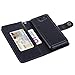 TabPow Galaxy J7 V Case, Galaxy J7 Prime Case, Galaxy J7 Perx Case, 10 Card Slot - ID Slot, Button Wallet Folio PU Leather Cover With Detachable Magnetic Case For Samsung Galaxy J7 V (2017) - Black
