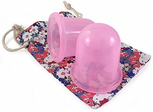 Silicone Massage Cupping Set - Alternative Pain Relief - Cellulite Treatment Set of 2 Pink