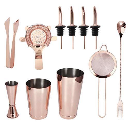 JJZXD Cocktail 11pcs / Set Multifunktions-Edelstahl-Cocktail-Shaker-Tools Set Bar Bartender liefert Cocktail-Tool (Color… – Bild 8
