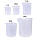 Buytra 5 Sizes Clear Plastic Graduated Cylinders (10 25 50 100 250ml) 5 Pack Plastic Beakers Set- 50, 100, 250, 500, 1000ML