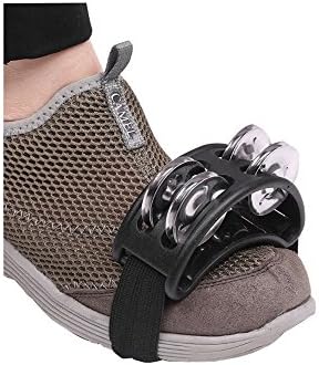 Percussion Foot Tambourine with Steel Jingles (black)