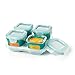 OXO Tot Glass Baby Blocks Food Storage Containers with Silicone Sleeves, Teal, 4 oz