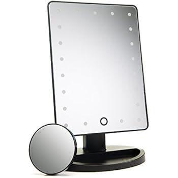 Absolutely Luvly Lighted Makeup Mirror with Magnification | Vanity Mirror with Lights -Touch Screen Dimming -Small Detachable 10x Magnifying Makeup Mirror -Portable Makeup Accessories | Make Up Mirror