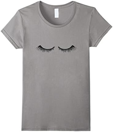 Women's Cute Makeup "Eyelashes" T-Shirt XL Slate