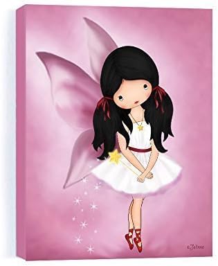 Personalized Girls Bedroom Angel Fairy Canvas Wall Art Picture Baby Nursery Decor Ready to Hang Custom Hair and Skin Color