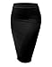 J.TOMSON Women's Printed Basic Elastic Pencil Midi Skirt with Bag Out Hem(S-3X)