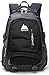 School Backpack BookBag For College Travel Hiking Fit Laptop Up to 15.6 Inch Water Resistant (Black)