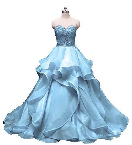 Heimo Womens Beaded Evening Party Ball Gowns Ruffled Sequined