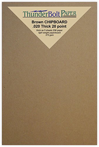 100 Sheets Chipboard 20pt (point) 4 X 6 Inches Light Weight Photo|Card Size .020 Caliper Thick Cardboard Craft and Packing Brown Kraft Paper Board