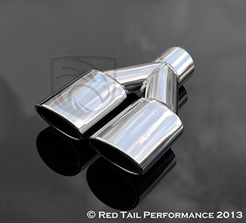 Mina Gallery AMG Style Exhaust Muffler Tip Dual Oval Forward Slash Cut Rolled Edge 2.25" Inlet/ID, 3.5"X2.5" Outlet/OD, 9.75" Length, 7.375" Outer Width, RTP-024