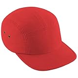 Beechfield Plain Retro 5 Panel Baseball Cap (One Size) (Vintage Red)