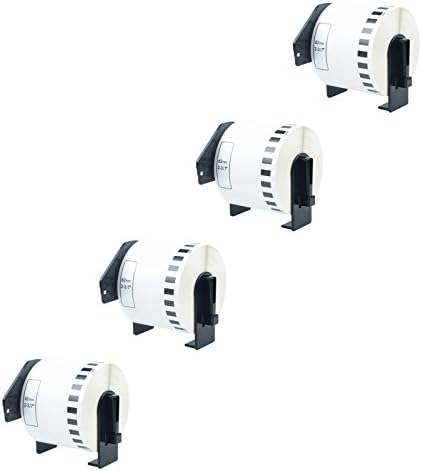 KCMYTONER Compatible for Brother DK-2205 DK2205 White Continuous Length Paper Tape Labels 2.4 inch x 100 feet use in P-Touch Q Touch QL-500 QL-650 QL-1050 QL-1060 QL-720NW Label Makers, 4 Rolls