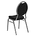 Flash Furniture HERCULES Series Teardrop Back Stacking Banquet Chair in Black Patterned Fabric - Silver Vein Frame
