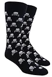 Skull and Crossbones Patterned Men's Cotton Blend Dress Socks
