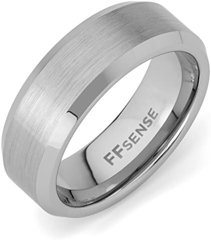 Mens Tungsten Wedding Band Ring for Him, 8mm, Size 9