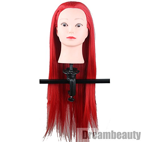 Dreambeauty Synthetic Manikin for Hair Braiding Cutting Styling with Table Clamp Red Color 28inch - Thumbnail 2