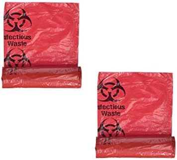 Medical Action Infectious Waste Bag, Red, 3 Gallon, 14.5" x 19", (2 Pack)