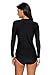 CharmLeaks Rash Guard for Women Long Sleeve UPF 50+ Swim Top Modest Rashguard Swimsuit Black 2XL