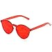 WearMe Pro - Colorful Transparent Round Super Retro Sunglasses (Red, 58)