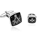Cuff-Daddy Silver Tone Masonic Cuff Links and Studs Set, 5/8” Cuff Links with 3/8” Studs